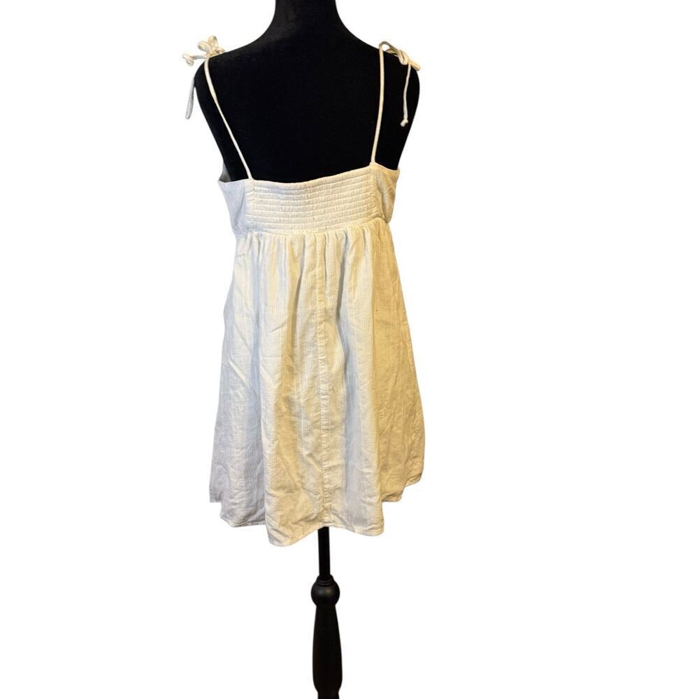 Dee Elly White Smocked Back Cotton Mini Dress Women’s Size M Adjustable Straps - Picture 2 of 8